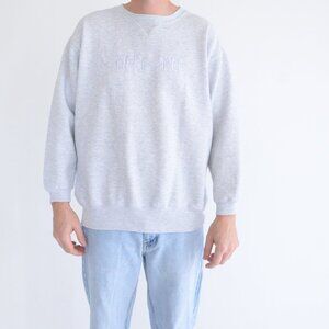 Vintage Cherokee Gray Embroidered Crew Neck Sweater Size Large